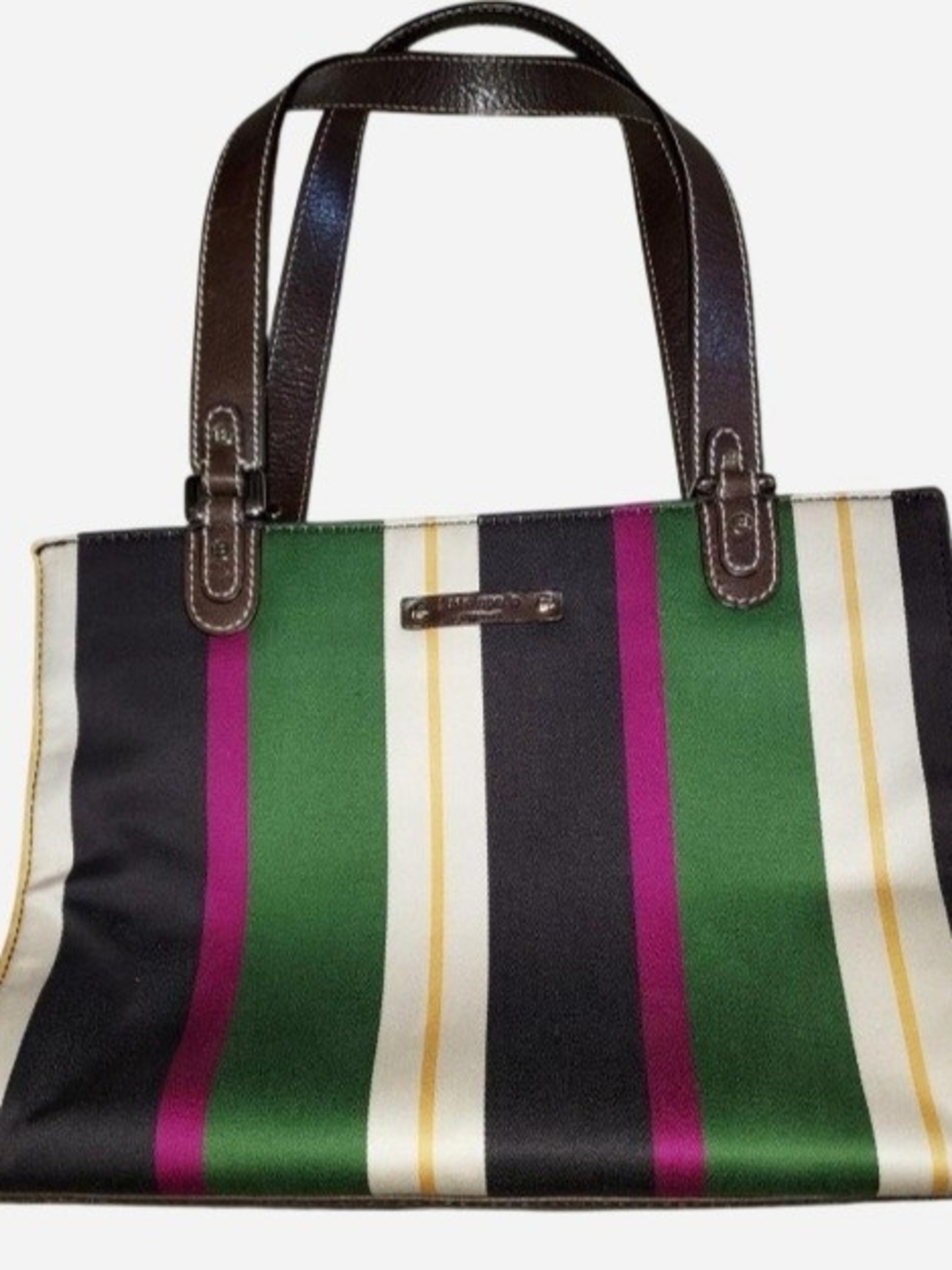 Kate Spade Striped, Structured Canvas Shoulder Bag - Picture 3 of 6